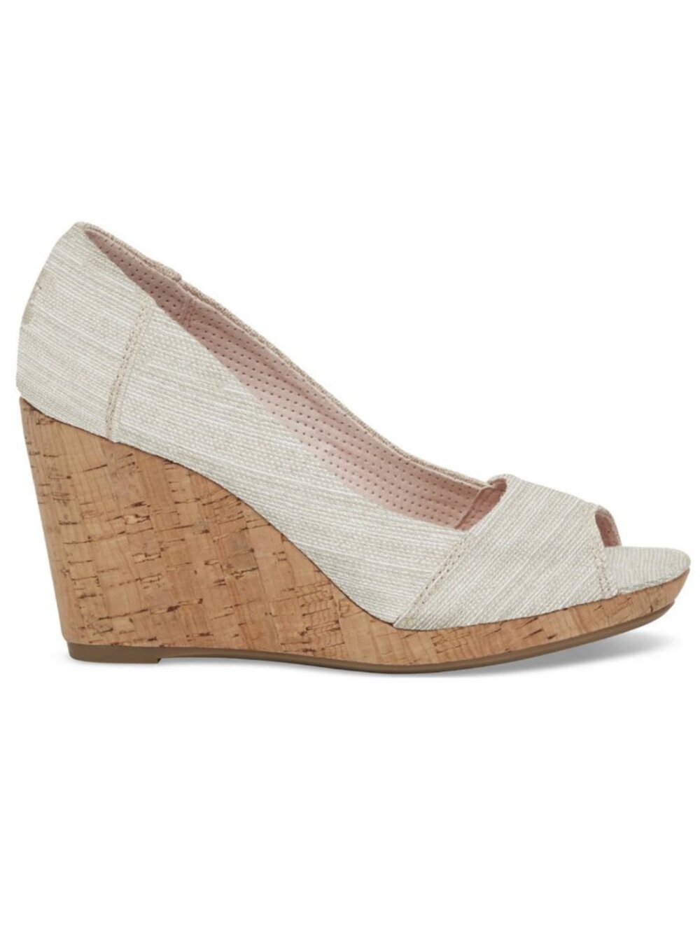 TOMS Stella Wedge Heel Natural Yarn Dye Woven Women's Size 10 New in Box!